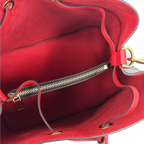 Louis Vuitton Brown Monogram Red Neonoe Bukcet Bag Shoulder Tote - Picture 11 of 13